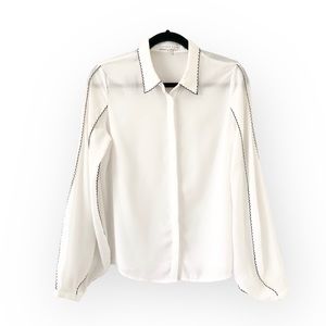 Endless Rose Classy Balloon Sleeves Button Down Blouse Top Size S